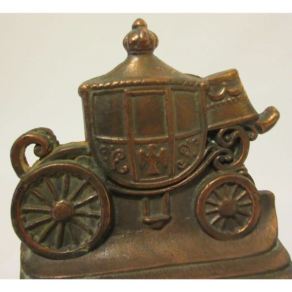 Vintage Royal Coach Carriage Stagewagon Regal Bookends WH Howell 1930 Set 2 - Picture 9 of 10